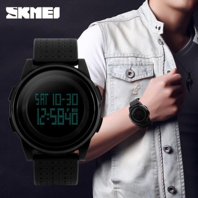 SKMEI 1206 Ultra Slim Sporty Digital Watch for Men - Black