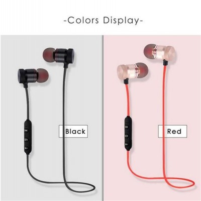 M5 Wireless Bluetooth Earphones Sport Running Metal Magnetic With Mic