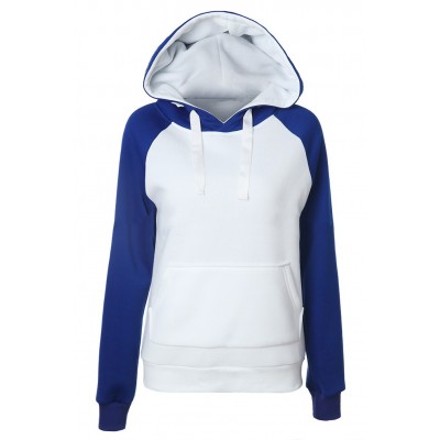 Blue/Grey Long Sleeve Hoodie For Women