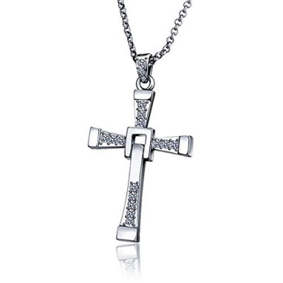 Yellow Chimes Vin diesel Smart Cross Pendant in Austrian Crystal 18K Platinum Gold Plated for Men