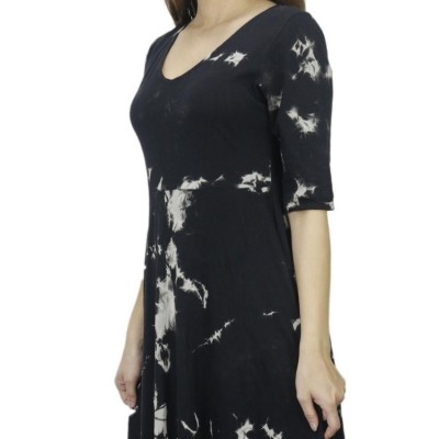 Multicolored Patterned Cotton Mix Midi Dress For Women