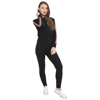 Shocknshop Multi Side Stripes Tracksuit Long Sleeve Top And Jogger Pants Ladies Loungewear Set for womens