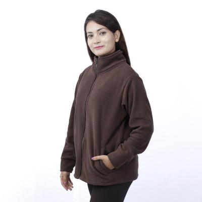 Petrol Blue Front Zippered Polar Fleece Jacket