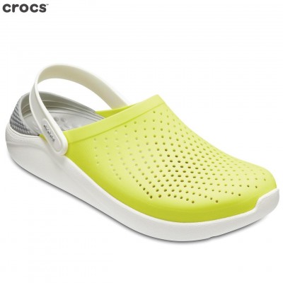 CROCS Tennis Ball Green/White Light Ride Clog Unisex - 204592-38L