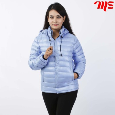 Sky Blue Silicon Down Jacket For Women