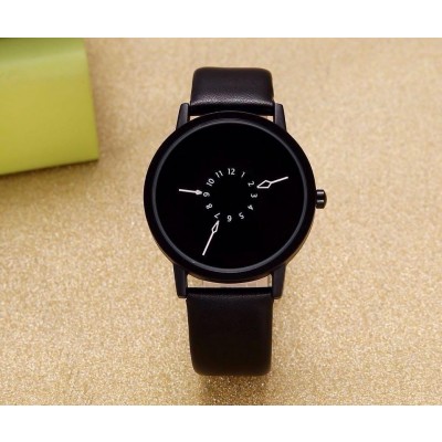 Black Dial Unique Revolving Watch for Men - Black