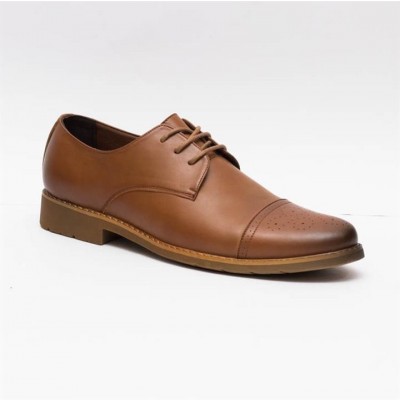 Caliber Shoes Coffee Wing Tip Lace Up Formal Shoes For Men - ( T 505 C)